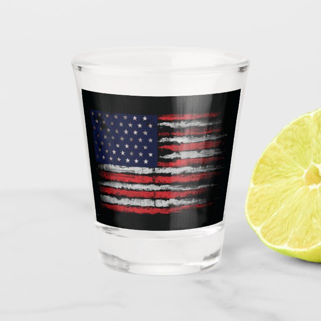 Grunge U.S.A.-Flagge Schnapsglas (Vorderseite)
