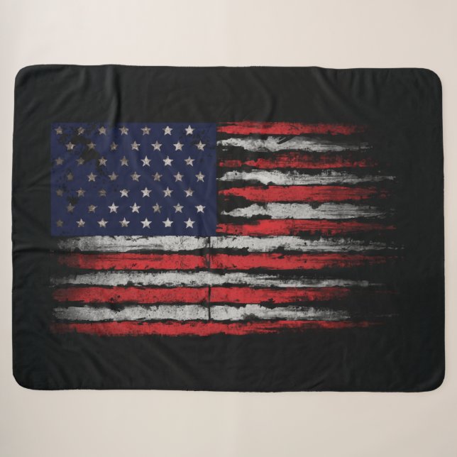 Grunge U.S.A.-Flagge Sherpadecke (Vorderseite (Horizontal))