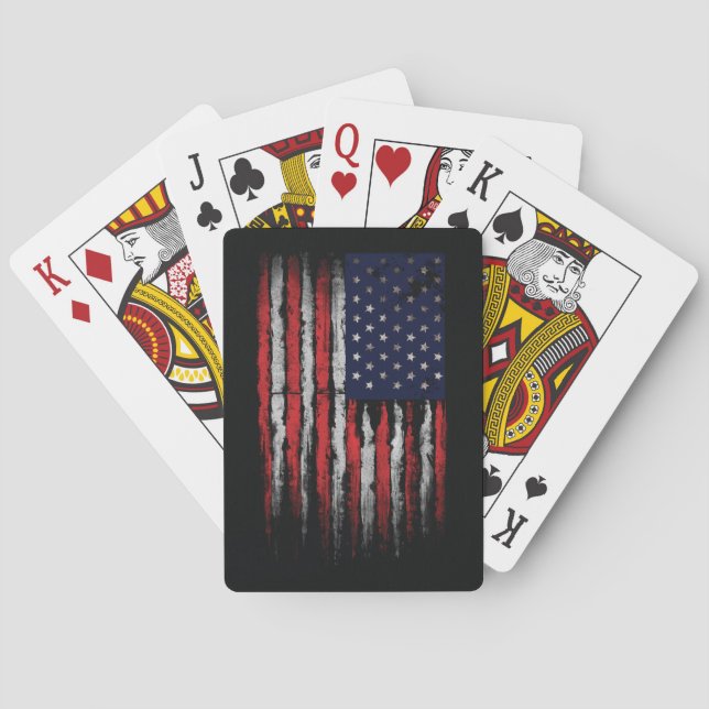Grunge U.S.A.-Flagge Spielkarten (Rückseite)