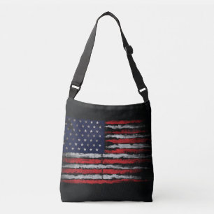 Grunge U.S.A.-Flagge Tragetaschen Mit Langen Trägern