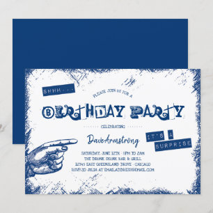 Grunge Überraschung Geburtstagsparty Shh Einladung