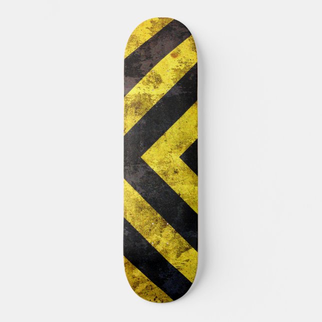 Grunge under construction stripes skateboard (Vorderseite)