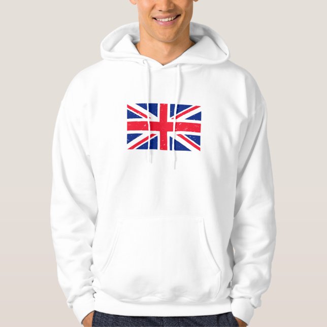 Grunge Union Jack of Great Britain Hoodie (Vorderseite)