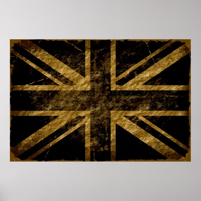 Grunge United Kingdom Flag 4 Poster (Vorne)