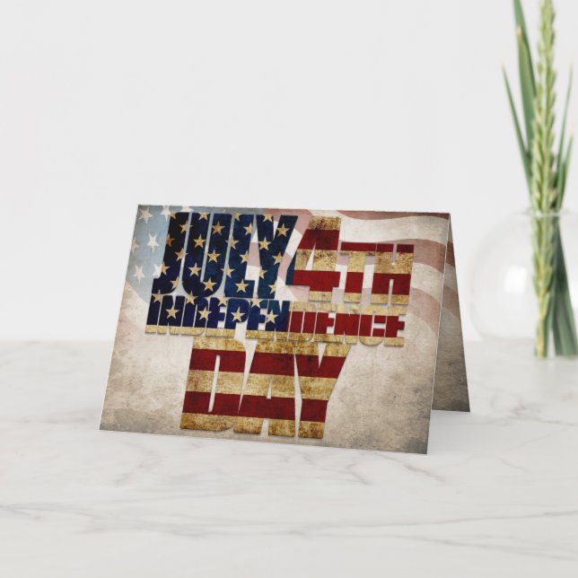 Grunge USA 4. Juli Unabhängigkeitserklärung Grafik Karte (Vorderseite)