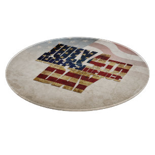 Grunge USA 4. Juli Unabhängigkeitserklärung Grafik Schneidebrett