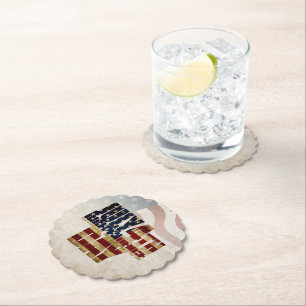 Grunge USA 4. Juli Unabhängigkeitserklärung Grafik Untersetzer