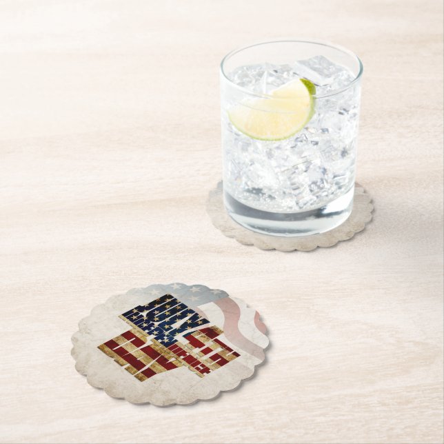 Grunge USA 4. Juli Unabhängigkeitserklärung Grafik Untersetzer (Vor Ort)