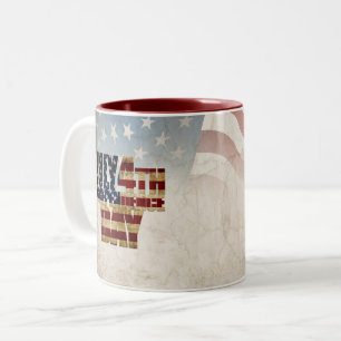 Grunge USA 4. Juli Unabhängigkeitserklärung Grafik Zweifarbige Tasse
