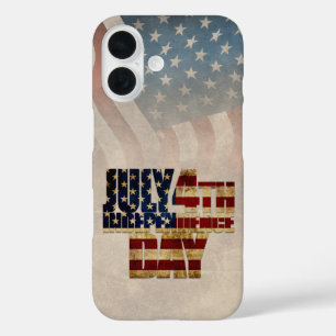 Grunge USA 4. Juli Unabhängigkeitsgrafik iPhone 16 Hülle
