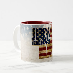 Grunge USA 4. Juli Unabhängigkeitsgrafik Zweifarbige Tasse