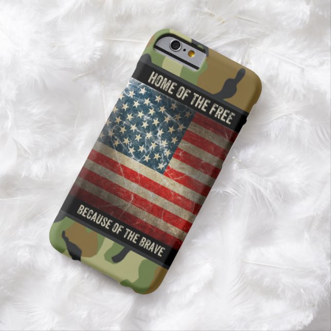 Grunge USA Drapeau sur Camouflage 2 iPhone 6 Coque (In Situ)