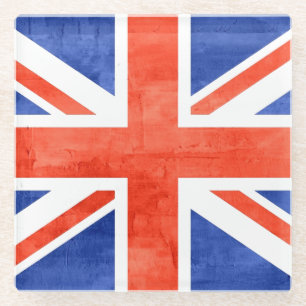 Grunge Vereinigtes Königreich Flagge Glasuntersetzer