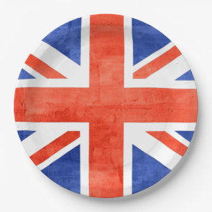 Grunge Vereinigtes Königreich Flagge Pappteller