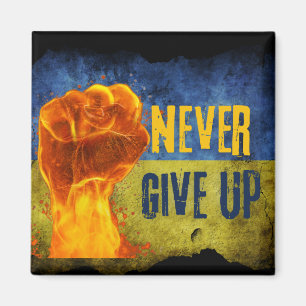 Grunge vergib nie die Ukraine mit Flammen Magnet