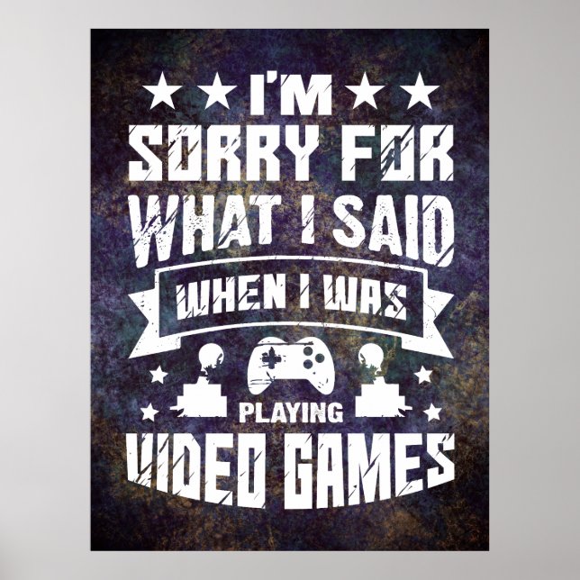Grunge Video Game Wall Decor Poster (Devant)