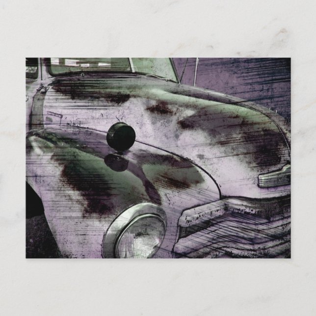 Grunge Vintag Chevy Lieferwagen Postcard Postkarte (Vorderseite)