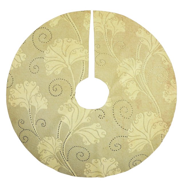 Grunge Vintage Blume Muster. Polyester Weihnachtsbaumdecke (Vorderseite)