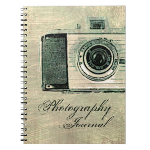 Grunge-Vintage Kamera-personalisiertes Notizbuch Notizblock