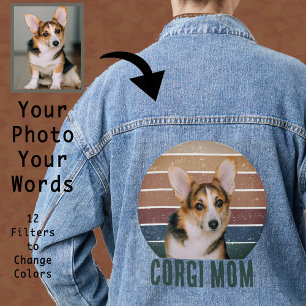 Grunge Vintage Perdu Pet Photo Corgi Chien Maman