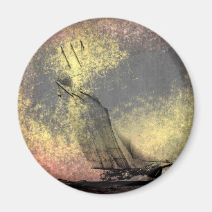 Grunge Vintage Rennjacht Magnet