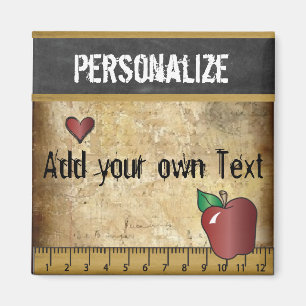 Grunge-Vintager rustikaler Lehrer-Entwurf Magnet