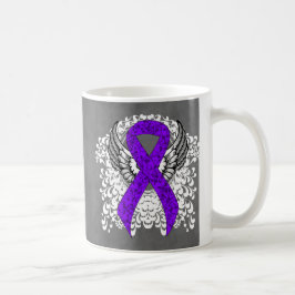 Grunge Violet Ribbon Wings, Hodgkin-Lymphom Kaffeetasse