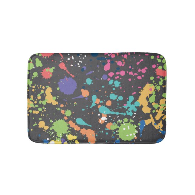 Grunge Wasserfarbe: Farbenfrohe Flecken Muster. Badematte (Vorderseite)