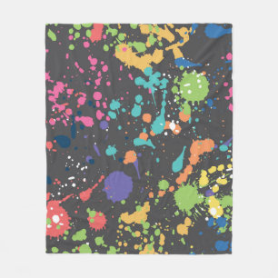 Grunge Wasserfarbe: Farbenfrohe Flecken Muster. Fleecedecke