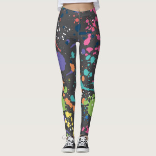 Grunge Wasserfarbe: Farbenfrohe Flecken Muster. Leggings