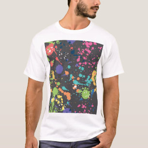 Grunge-Wasserfarbe: Farbige Flecken Muster. T-Shirt