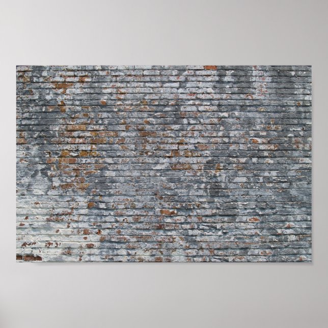Grunge White Brick Wall Leinwand oder Poster (Vorne)