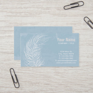 Grunge White Feather Visitenkarte