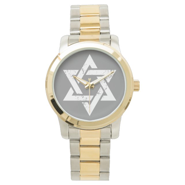 Grunge White Star von David Armbanduhr (Vorderseite)