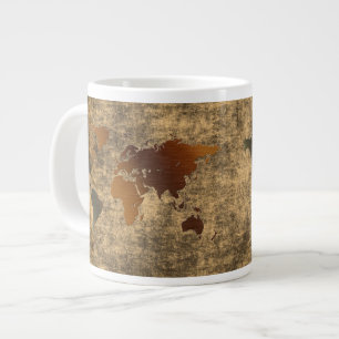 Grunge World Map zu Parchment Jumbo Soup Mug Jumbo-Tasse