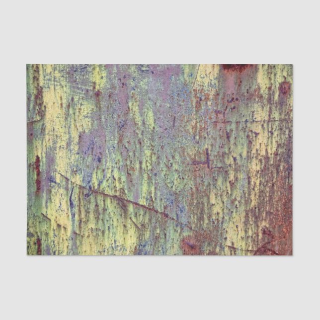 Grunge Yellow & Magenta Rusted Metal Muster 2 Seidenpapier (Vorderseite)