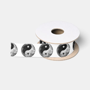 Grunge Yin Yang Satinband