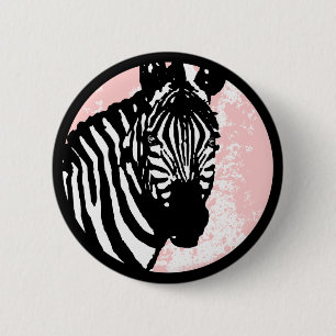 Grunge Zebra. Button