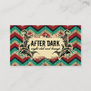 Grunge Zickzack Business Card Roter Aquamariner Fe Begleitkarte