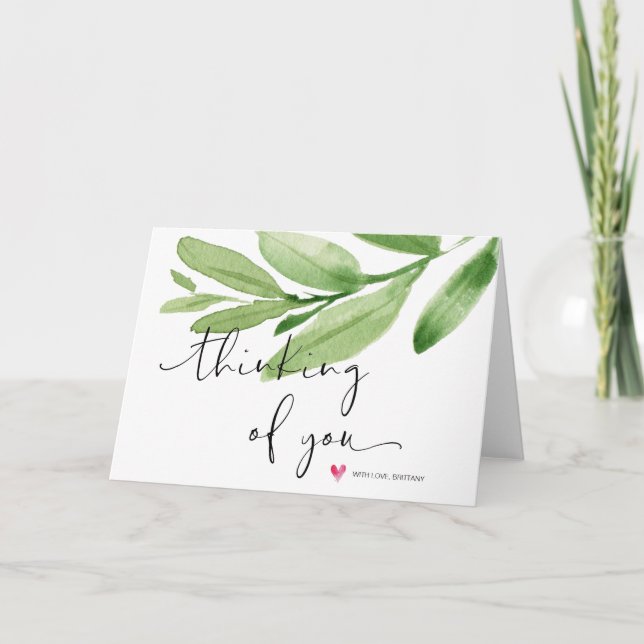 Grüngedanken Sie Ermutigung Beileid Karte (Vorderseite)