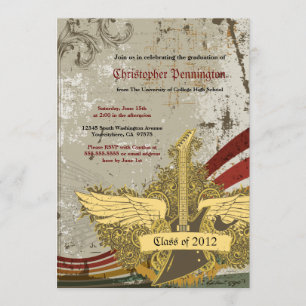 Grungegitarren-Abschluss-Partymitteilung Einladung