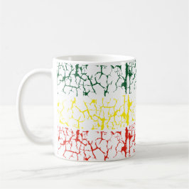 Grüngelb. Rot Kaffeetasse