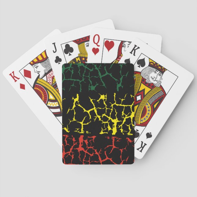 Grüngelb. Rot Spielkarten (Rückseite)