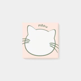 Grüngelbe Niedliche Katzenform Post-it Klebezettel
