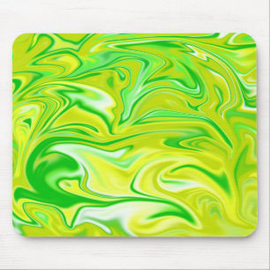 Grüngelber Marmorfrühling Mousepad