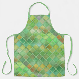 Grüngelbes Mosaikdesign Schürze