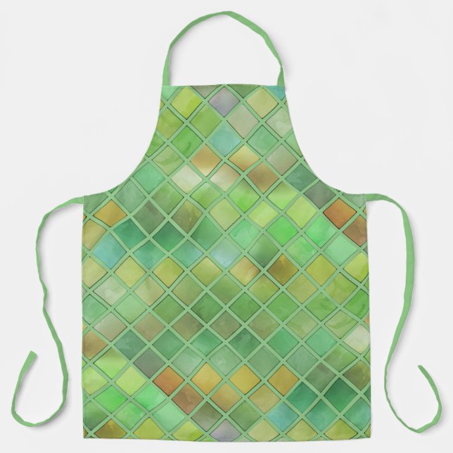 Grüngelbes Mosaikdesign Schürze (Vorderseite)