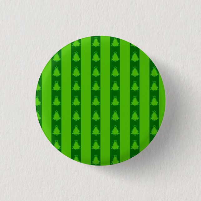 Grüngestricktes Weihnachtsbaummuster Button (Vorderseite)