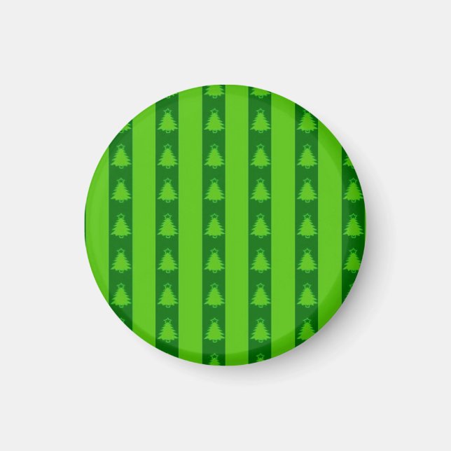 Grüngestricktes Weihnachtsbaummuster Magnet (Vorne)