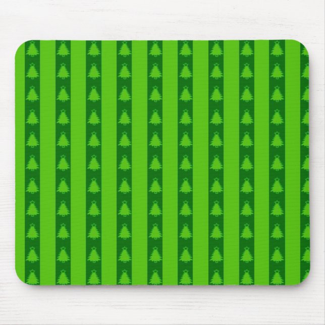 Grüngestricktes Weihnachtsbaummuster Mousepad (Vorne)